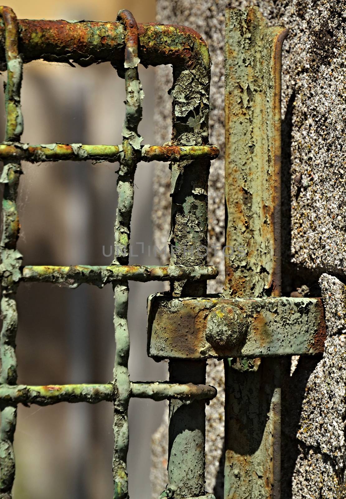 background abstract rusty iron of fencing detail