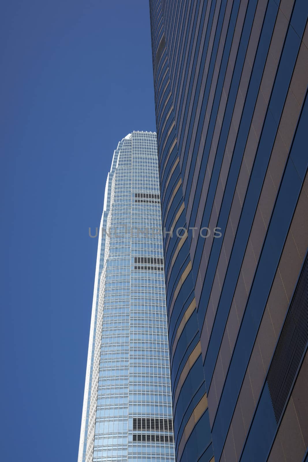 Modern high rise office buildings in the city of Hong Kong, China