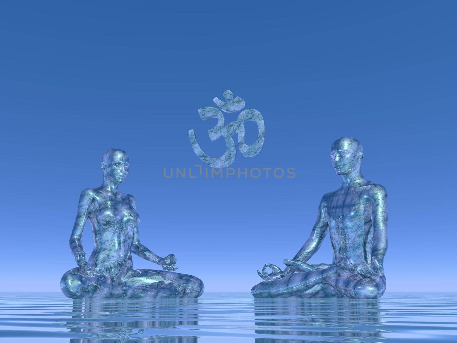 Blue meditation - 3D render by Elenaphotos21