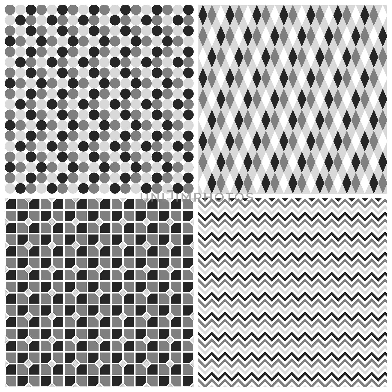 Set of 4 geometrical patterns by Elenaphotos21