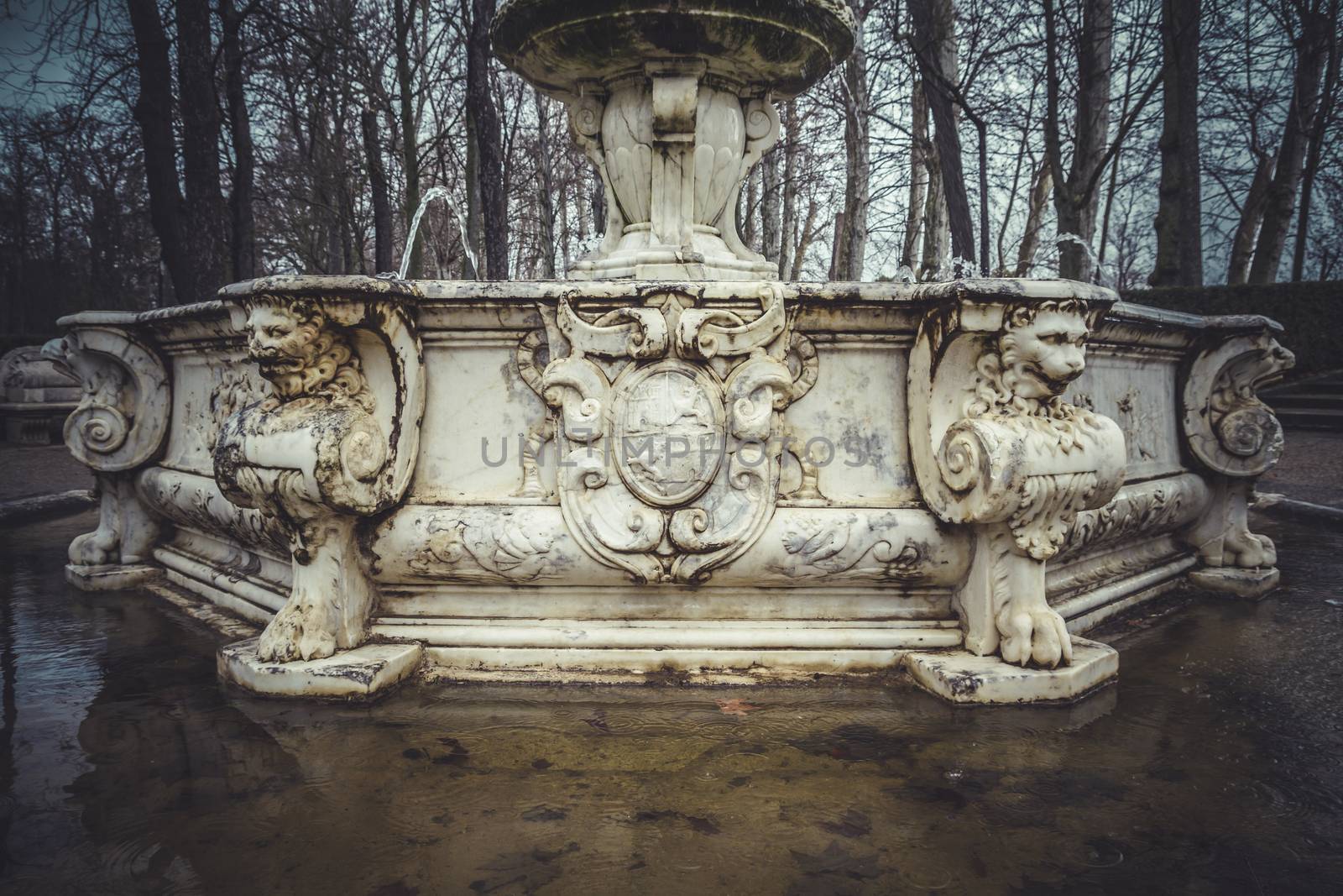 Ornamental fountains of the Palace of Aranjuez, Madrid, Spain