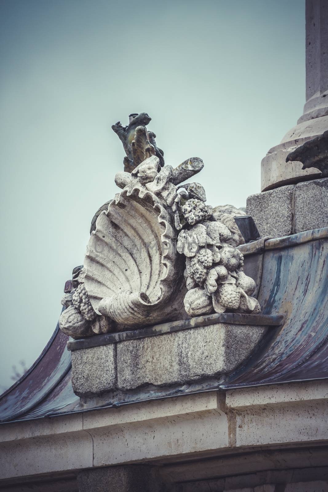 Ornamental fountains of the Palace of Aranjuez, Madrid, Spain.Wo by FernandoCortes