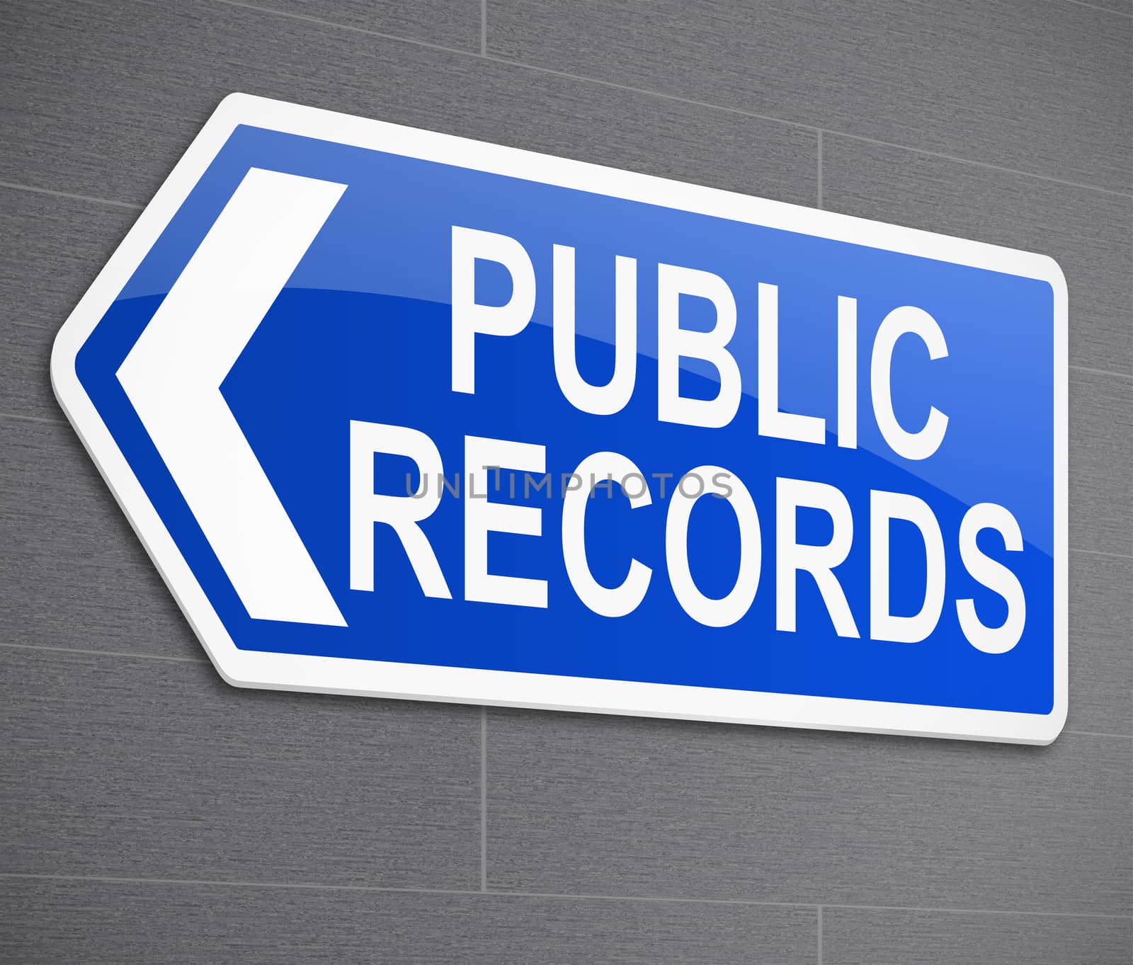Illustration depicting a sign with a public records concept.