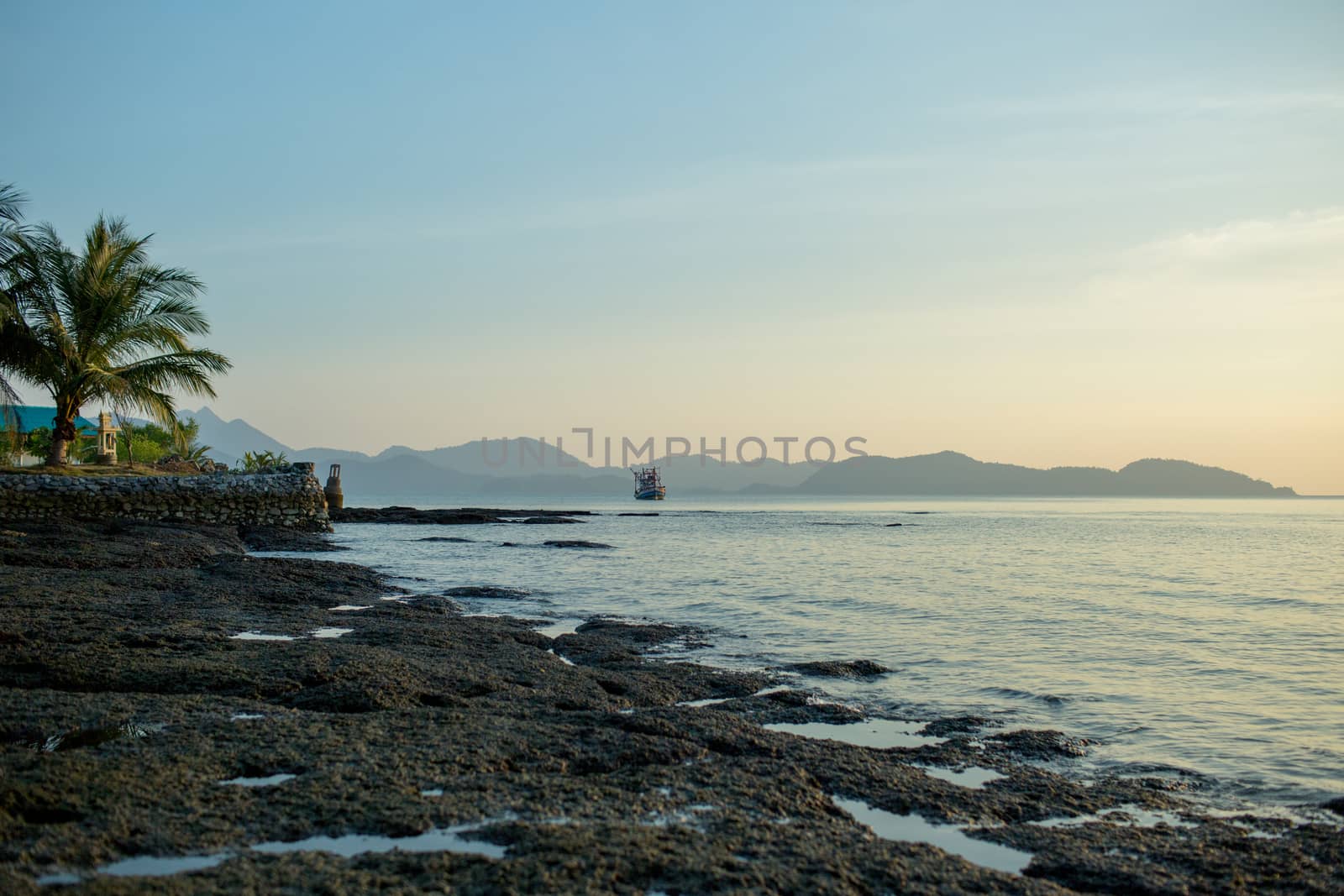 Seascape and the lonely boat.