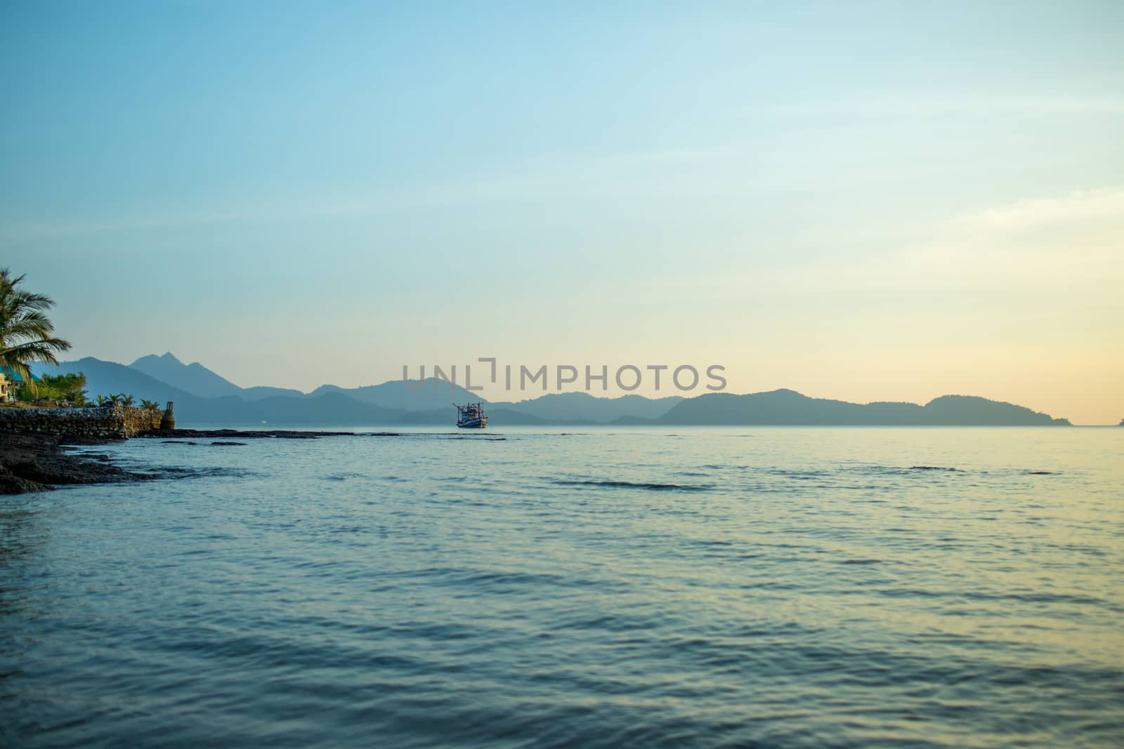 Seascape and the lonely boat.