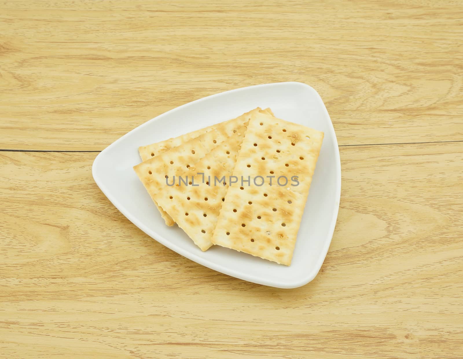The biscuits have square shaped, good sized,
placed in a white plate.                             