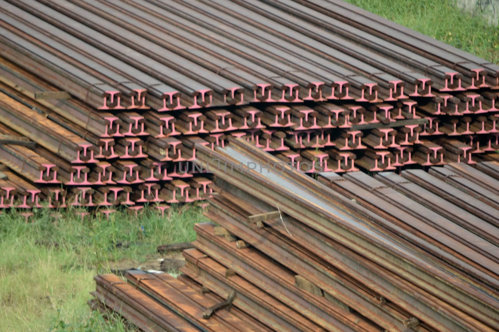 train railways that built with stainless steel metal