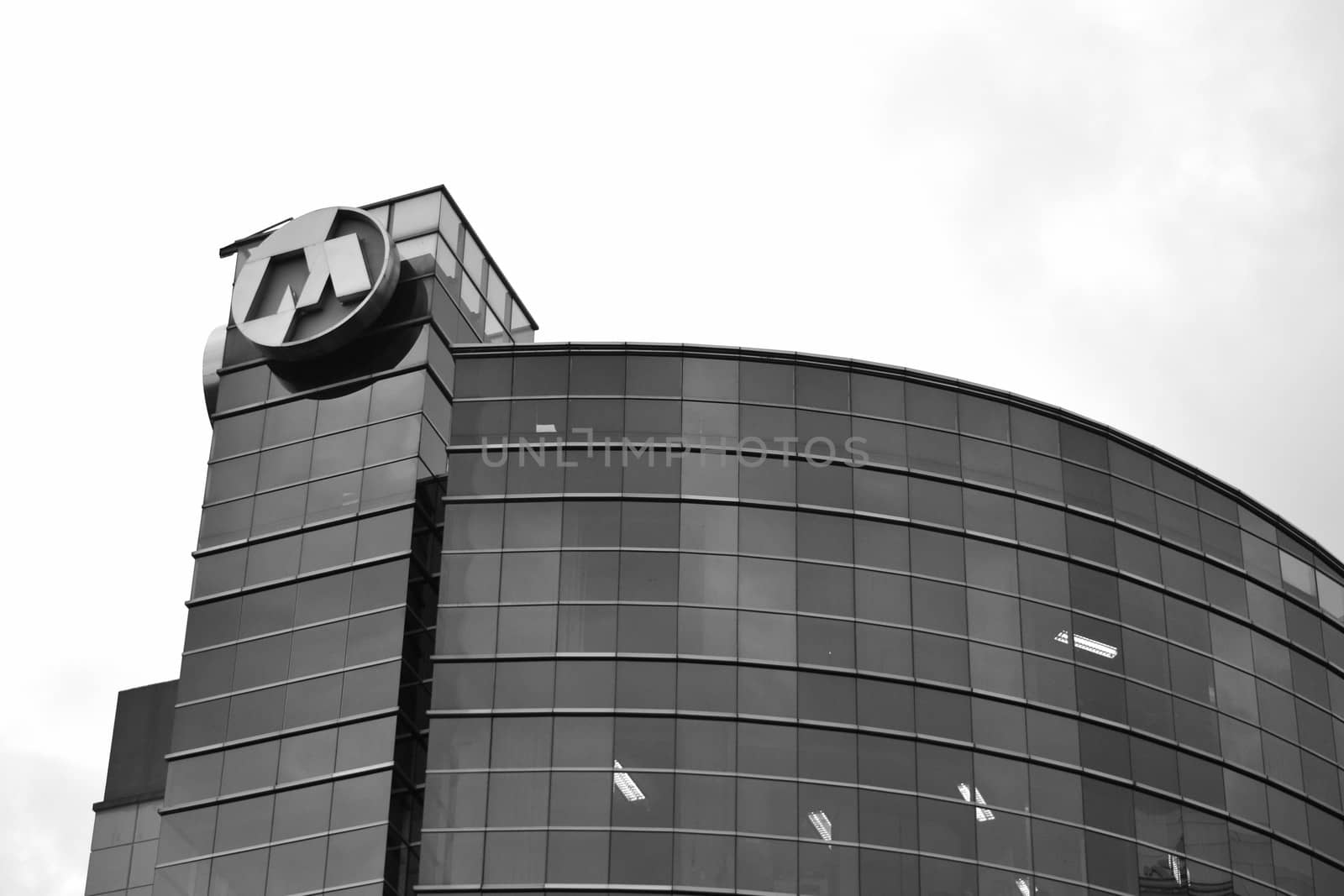 bandung, indonesia-june 13, 2014-Bank Mega office tower that located right next Trans Luxury Hotel, bandung