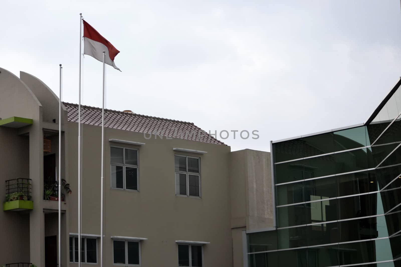 bandung, indonesia-june 13, 2014-Bank Mega office tower that located right next Trans Luxury Hotel, bandung