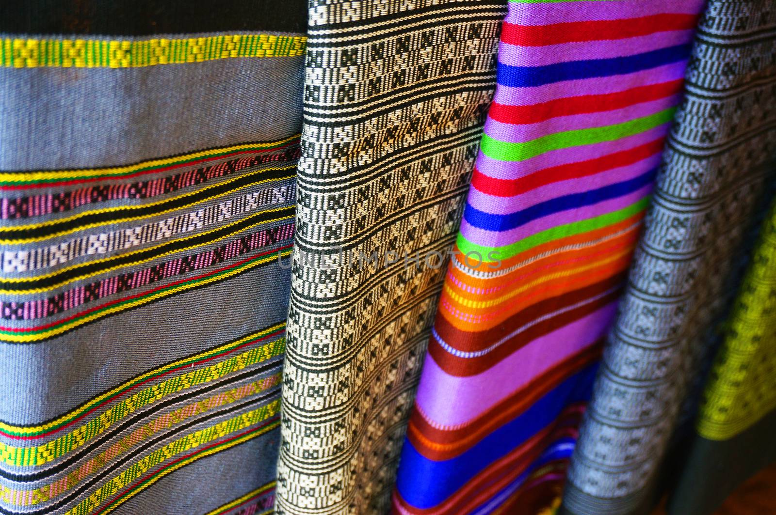 Color of the cloth woven by hand from Laos are simple, not flashy.                               