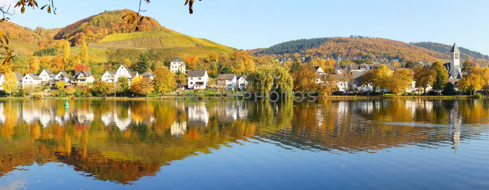 Bullay an der Mosel Panorama im Herbst
