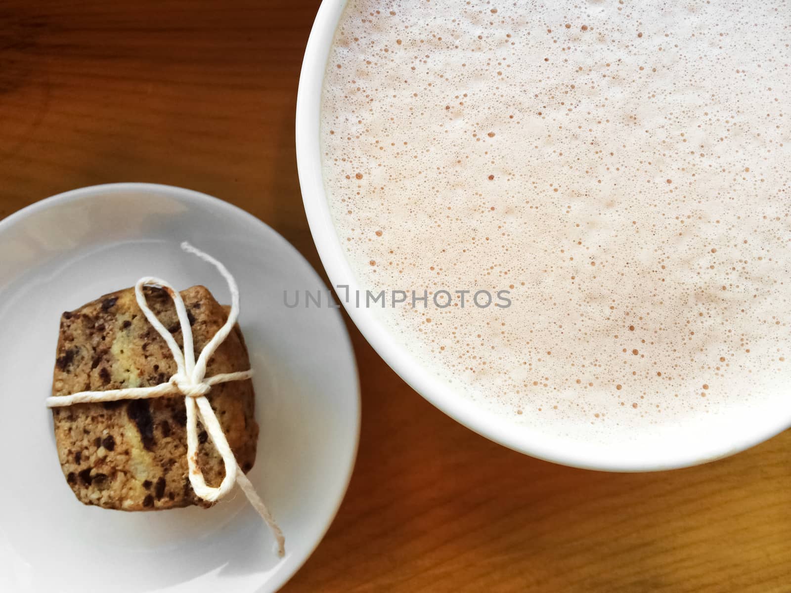 Cup of hot chocolate and cookie by anikasalsera