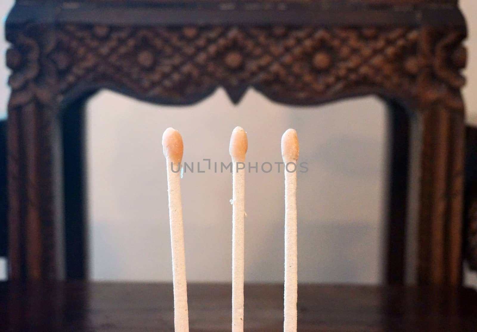 Incense stick prepare for pray respect to the buddha in Thailand.                               