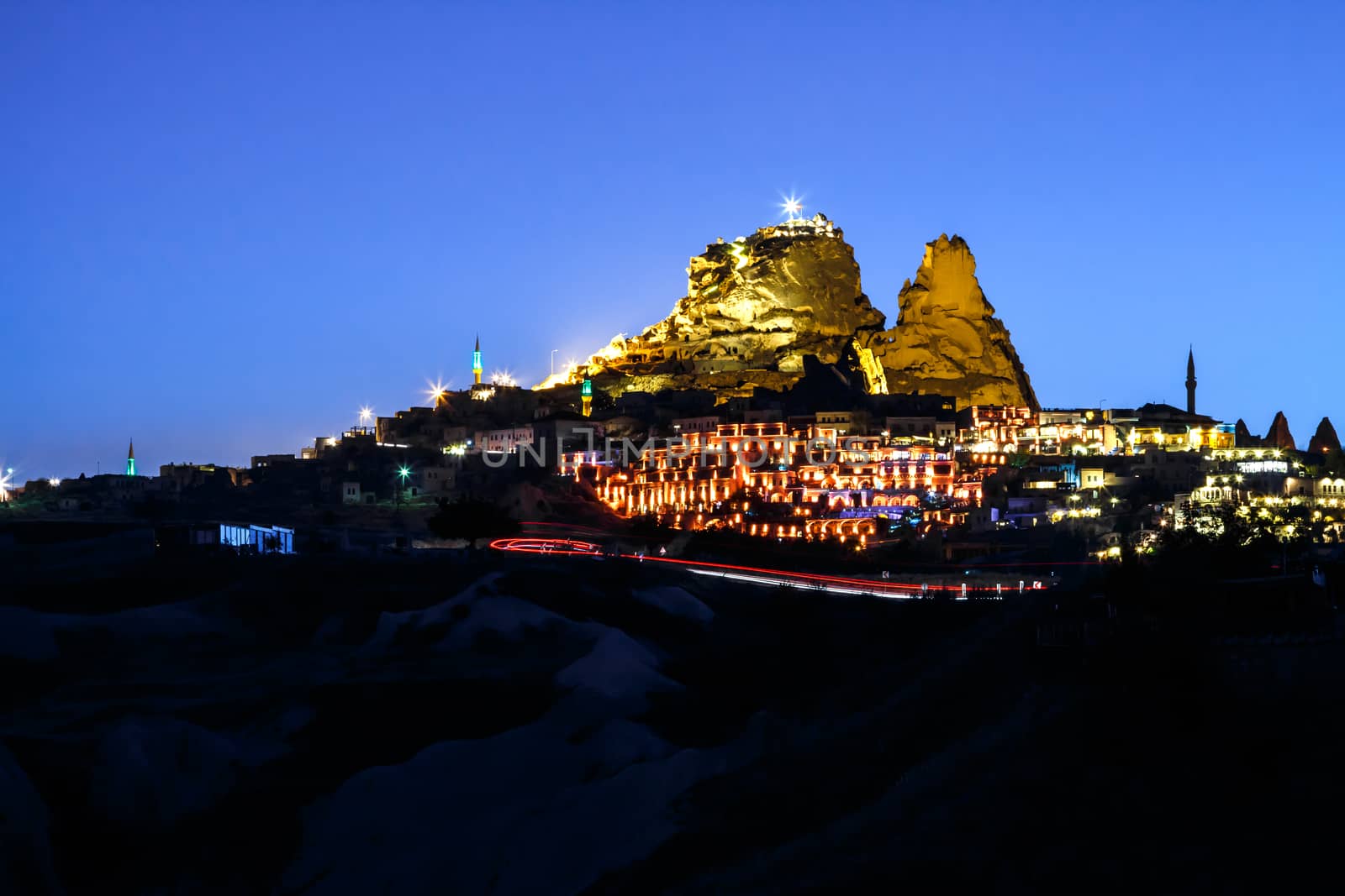 Uchisar and the village in cappadocia, turkey