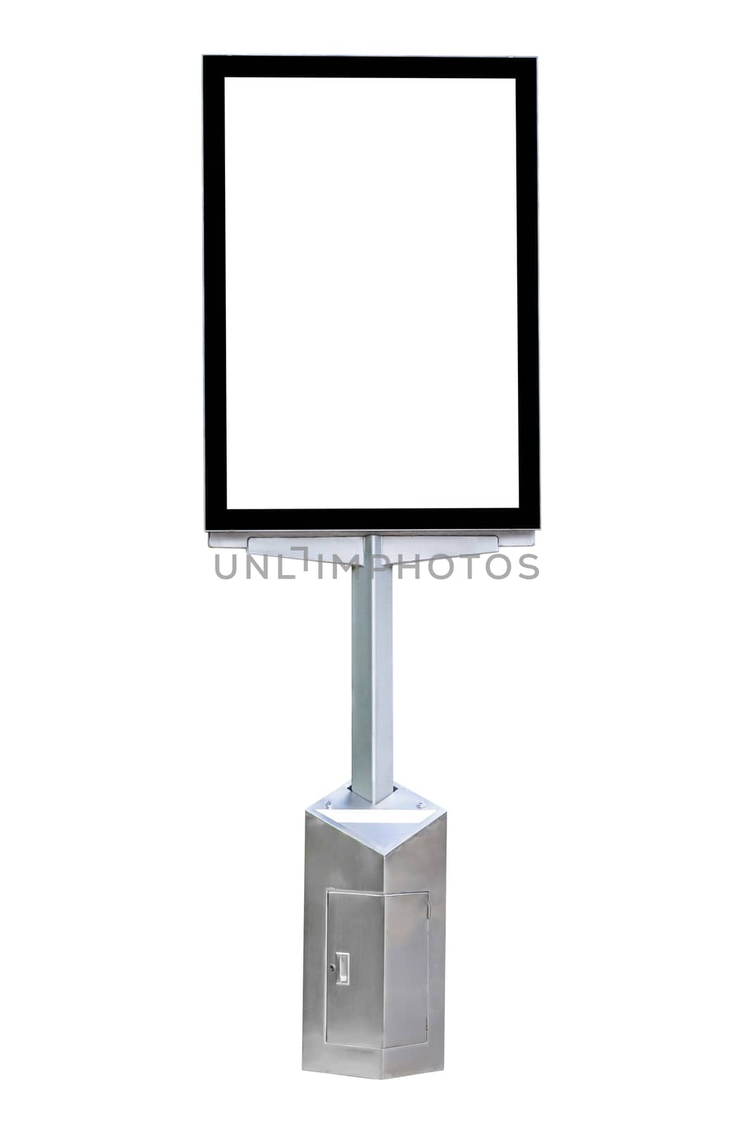 Blank Billboard for advertising with public drinking water faucet(with work path) 