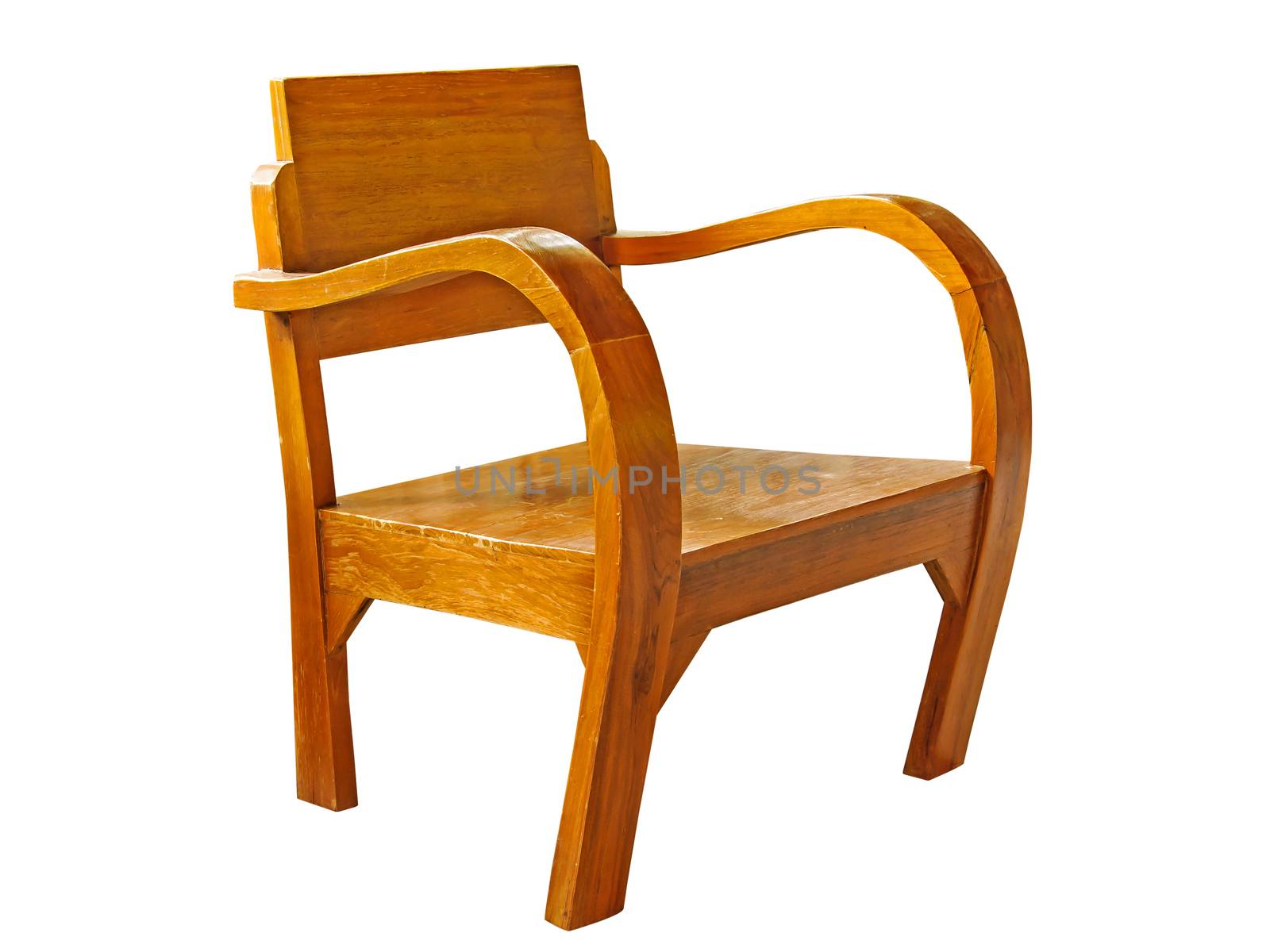 Wooden arm chair by NuwatPhoto