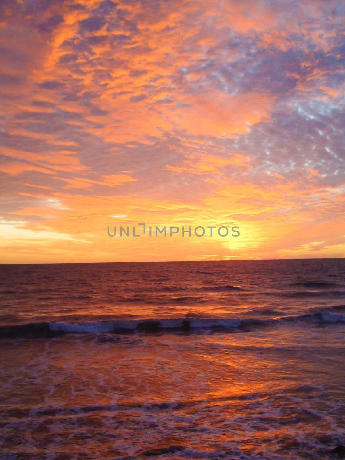 Sunset on Mazatlan shore Mexico