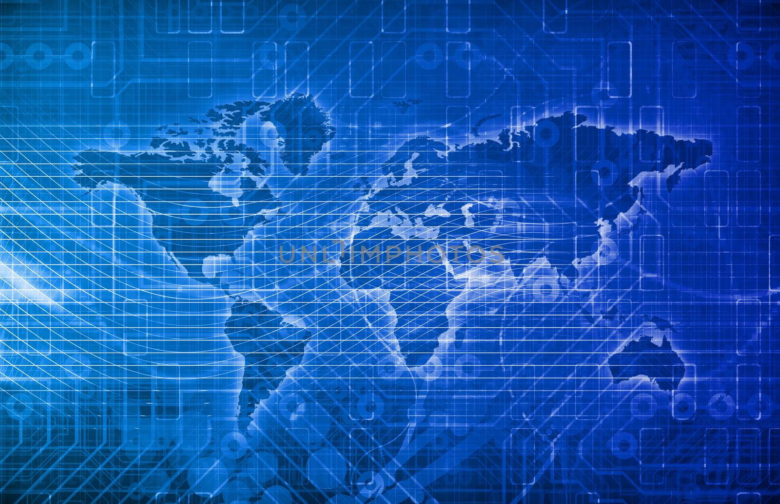 Global Digital Technology Concept with Monitors Screens