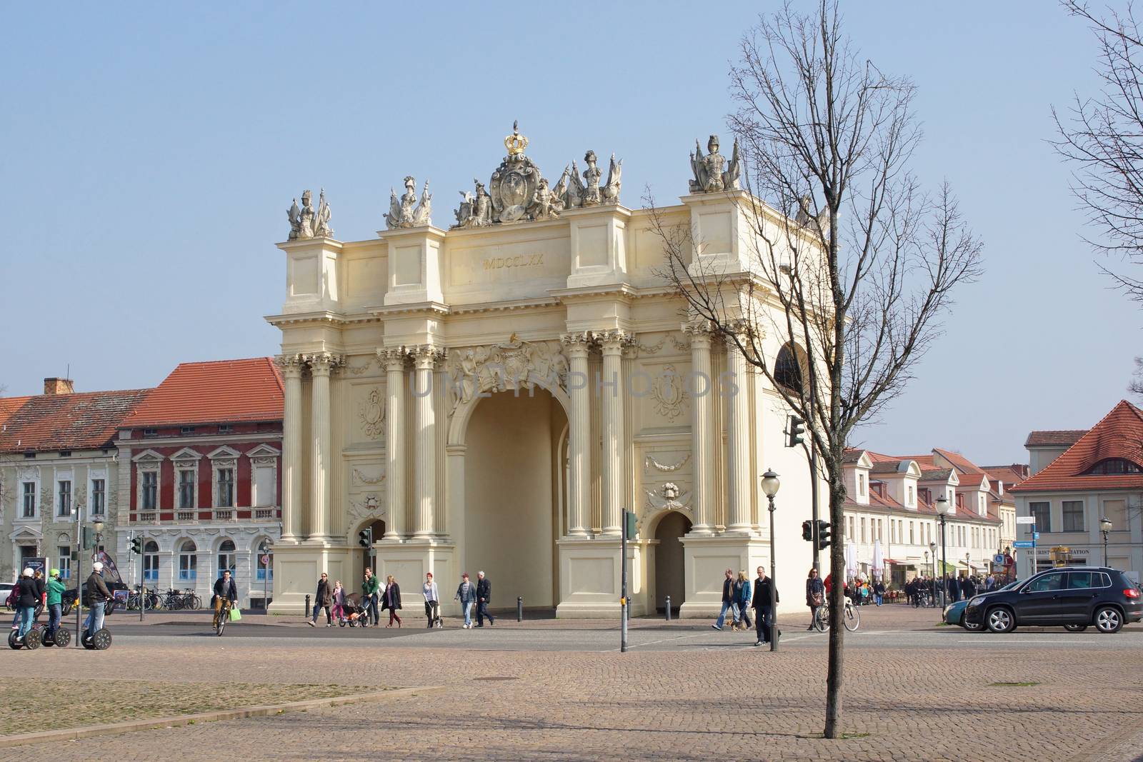 POTSDAM, GERMANY - MARCH 29, 2014: Gate to the historic city of Potsdam on March 29, 2014 in Germany, Europe