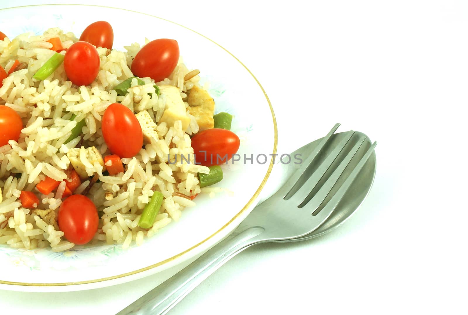 The eastern vegetarian Fried Rice, it a healthy diet, health benefits. It's simple and variants Season as you like, it is suitable for all ages. Delicious Eaten every meal.                            