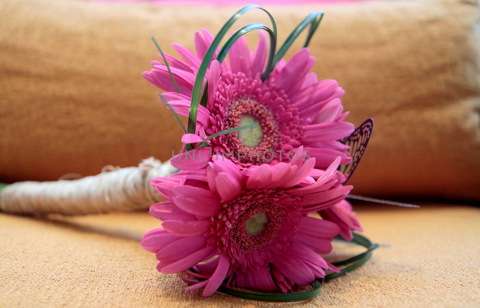 hot pink gerbera daisy wedding bouquet by ftlaudgirl