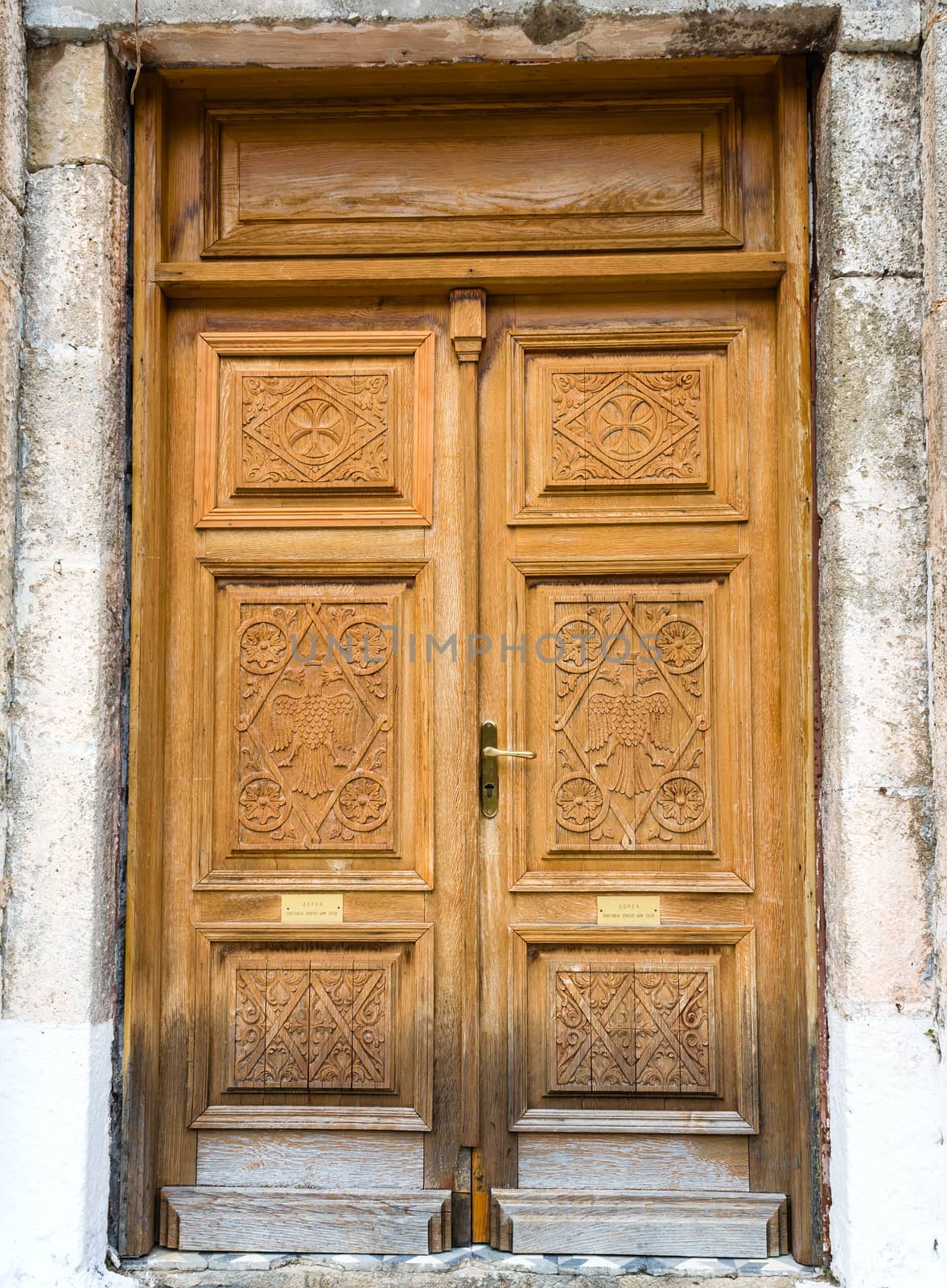 Old Wooden Orthodox Church Door by ankarb