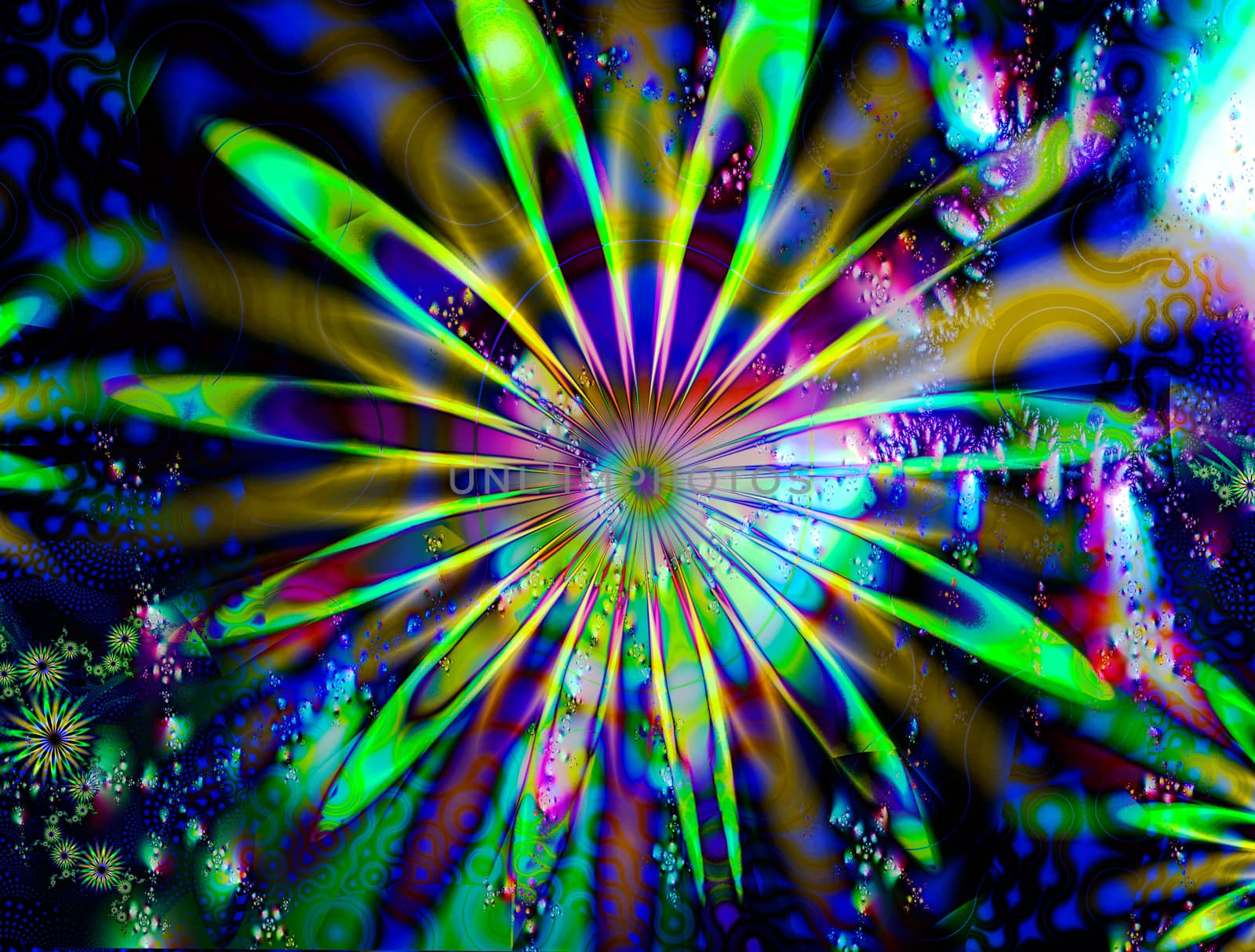 psychedelic fractal flower, digital artwork graphic by ssdblues