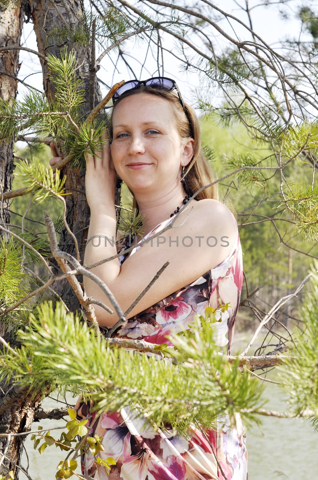 the happy woman costs at a pine. by veronka72