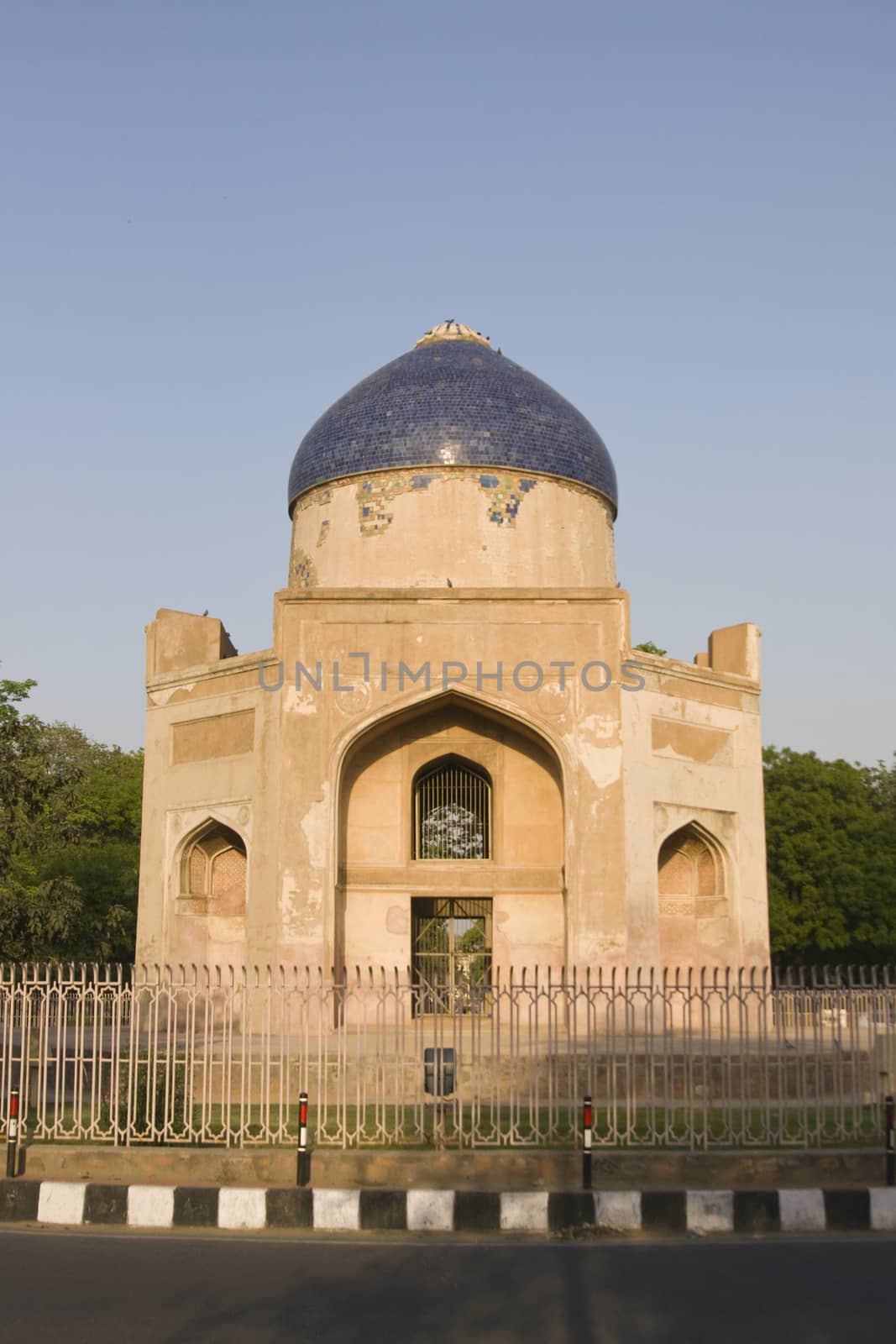 Islamic Tomb from the Mughal era on a roundabout in New Delhi, India