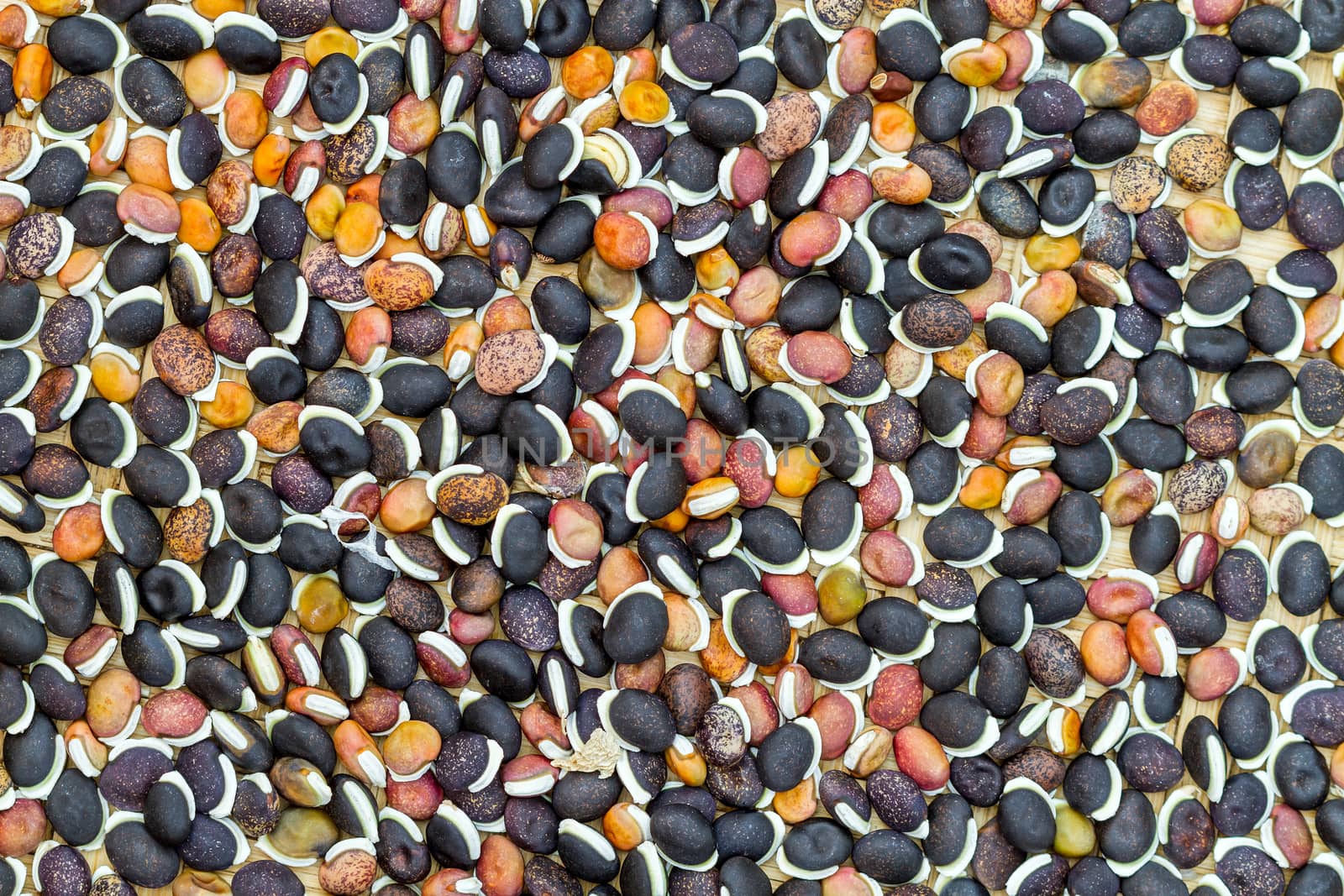 dried Hyacinth Bean on bamboo plate