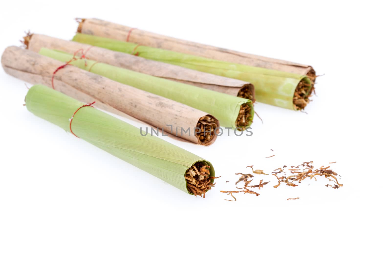 Cigar and tobacco - handmade from dried banana leaf