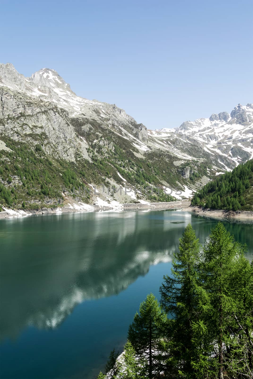 Lake of Devero in spring season, Piedmont - Italy