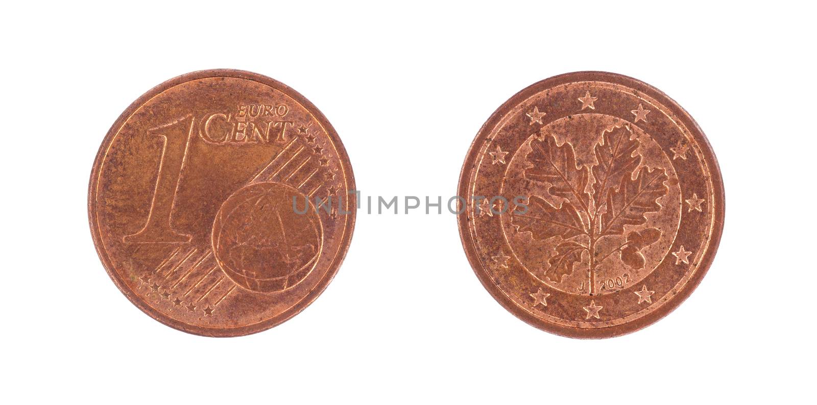 One euro cents coin, isolated on white