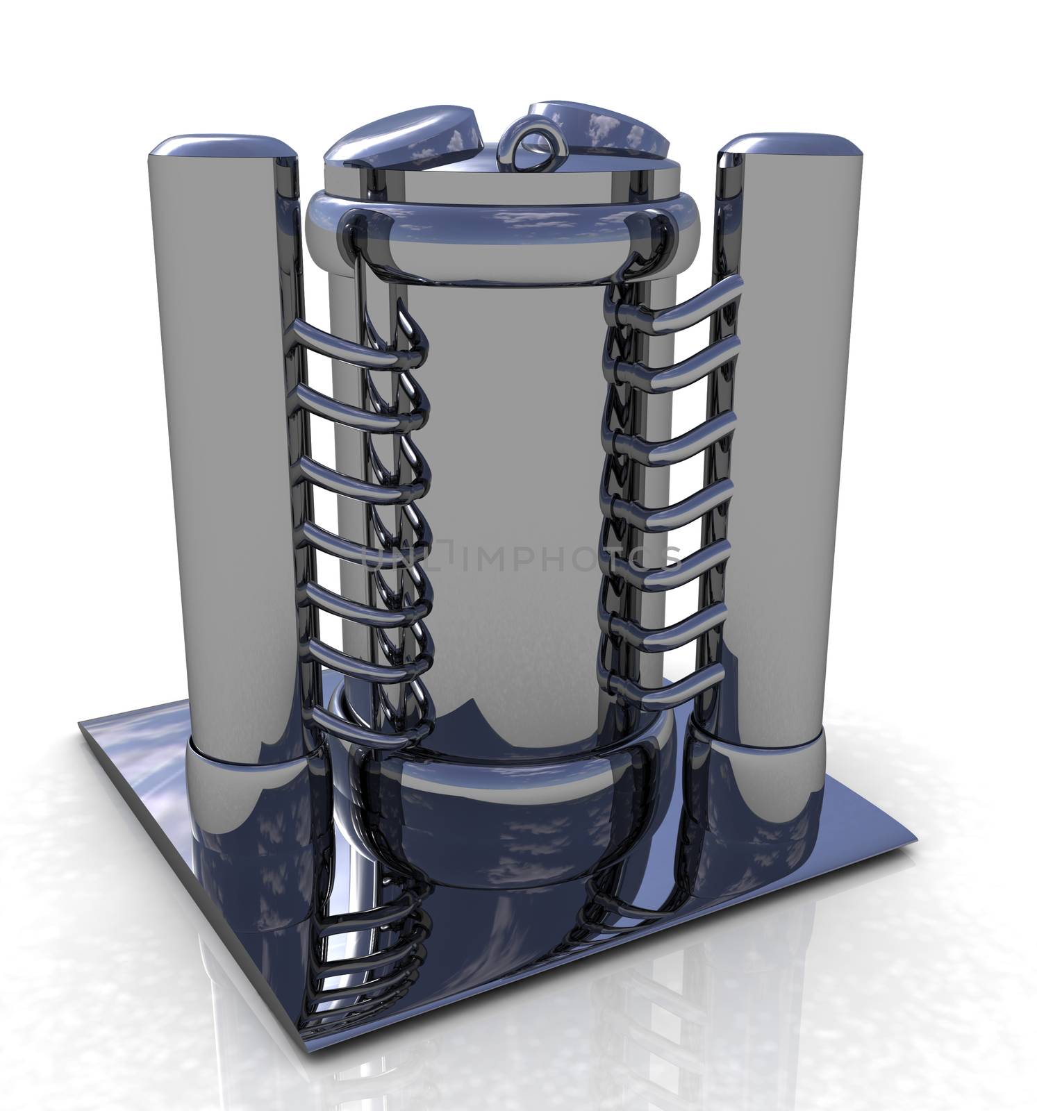 Abstract chrome metal pressure vessel by Guru3D