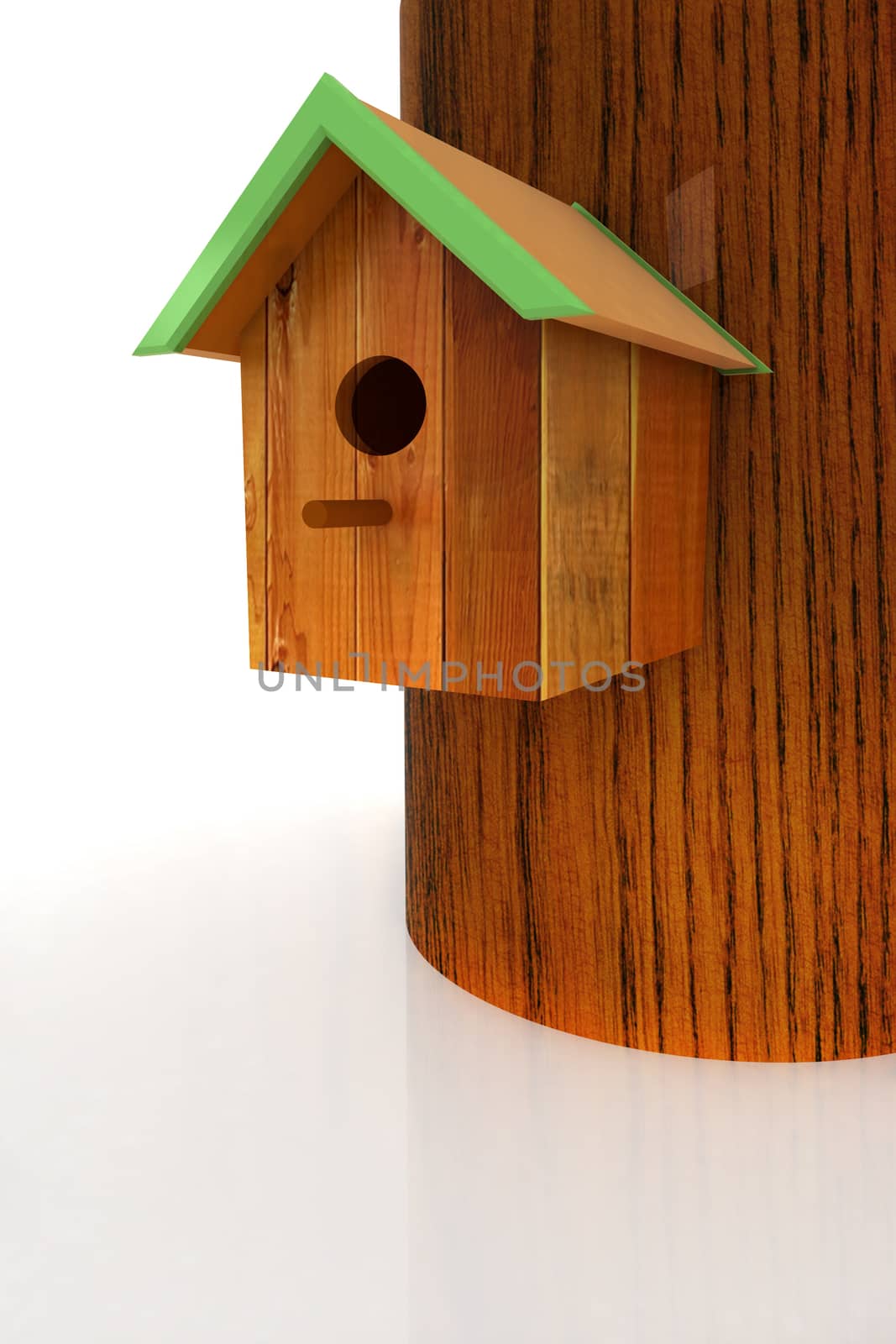 Nest box birdhouse on a white background