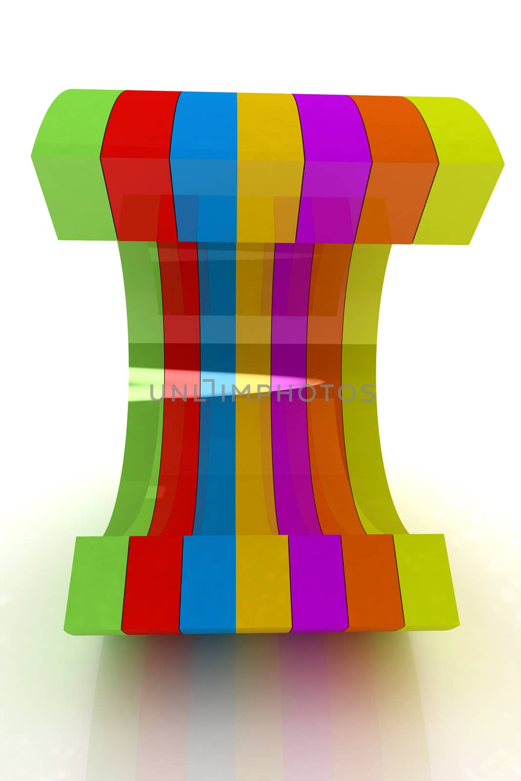 3d colorful abstract shape on a white background