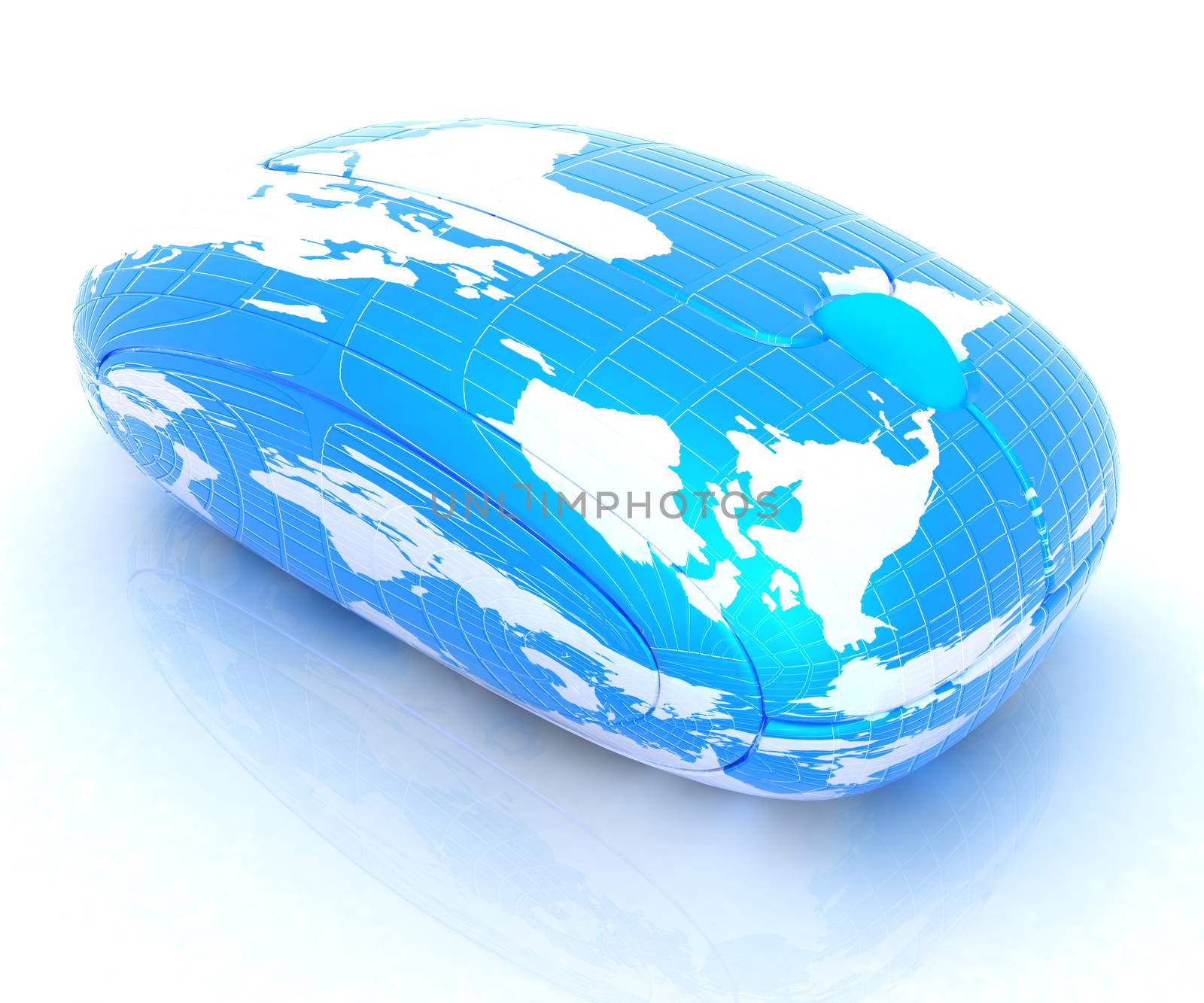 Globe Earth Mouse on a white background