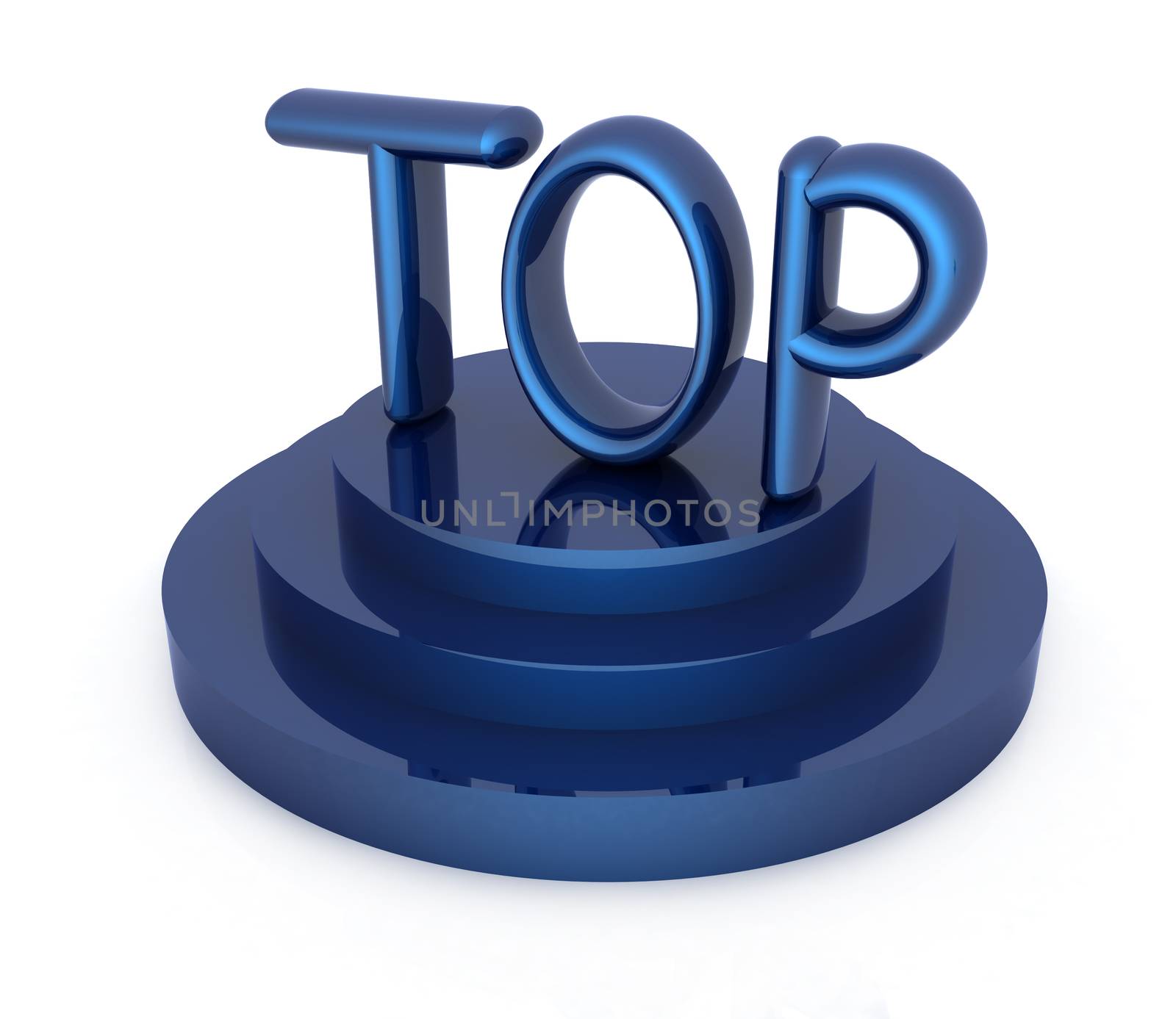 Top icon on white background. 3d rendered image