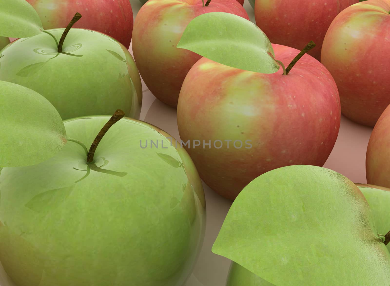 apples on a white background