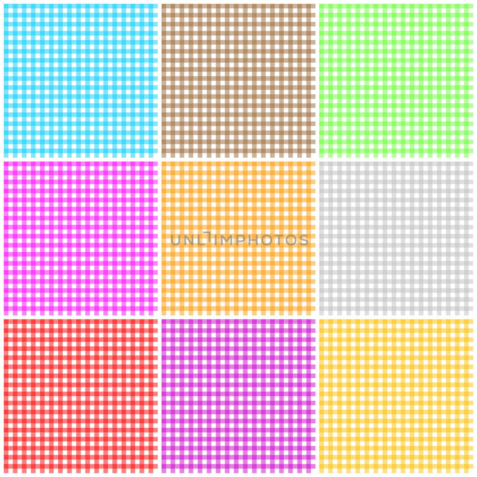 Set of nine seamless colorful tablecloth pattern in square shape
