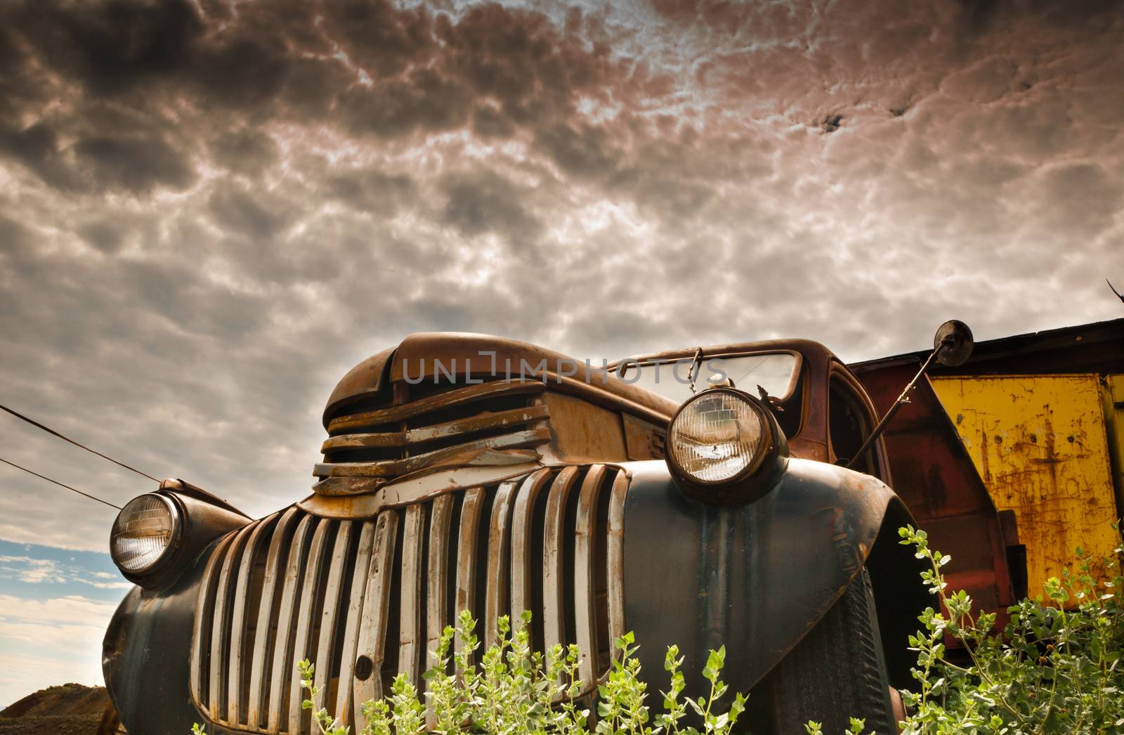 old Truck Jerome Arizona Ghost Town mine and old cars on AUGUST 26, 2013 in Jerome, USA