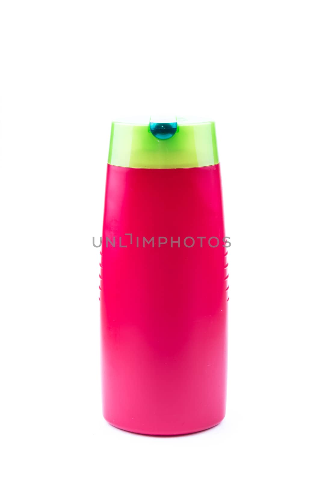 the beautiful empty red bottle ideal for shampoo and lotion purposes