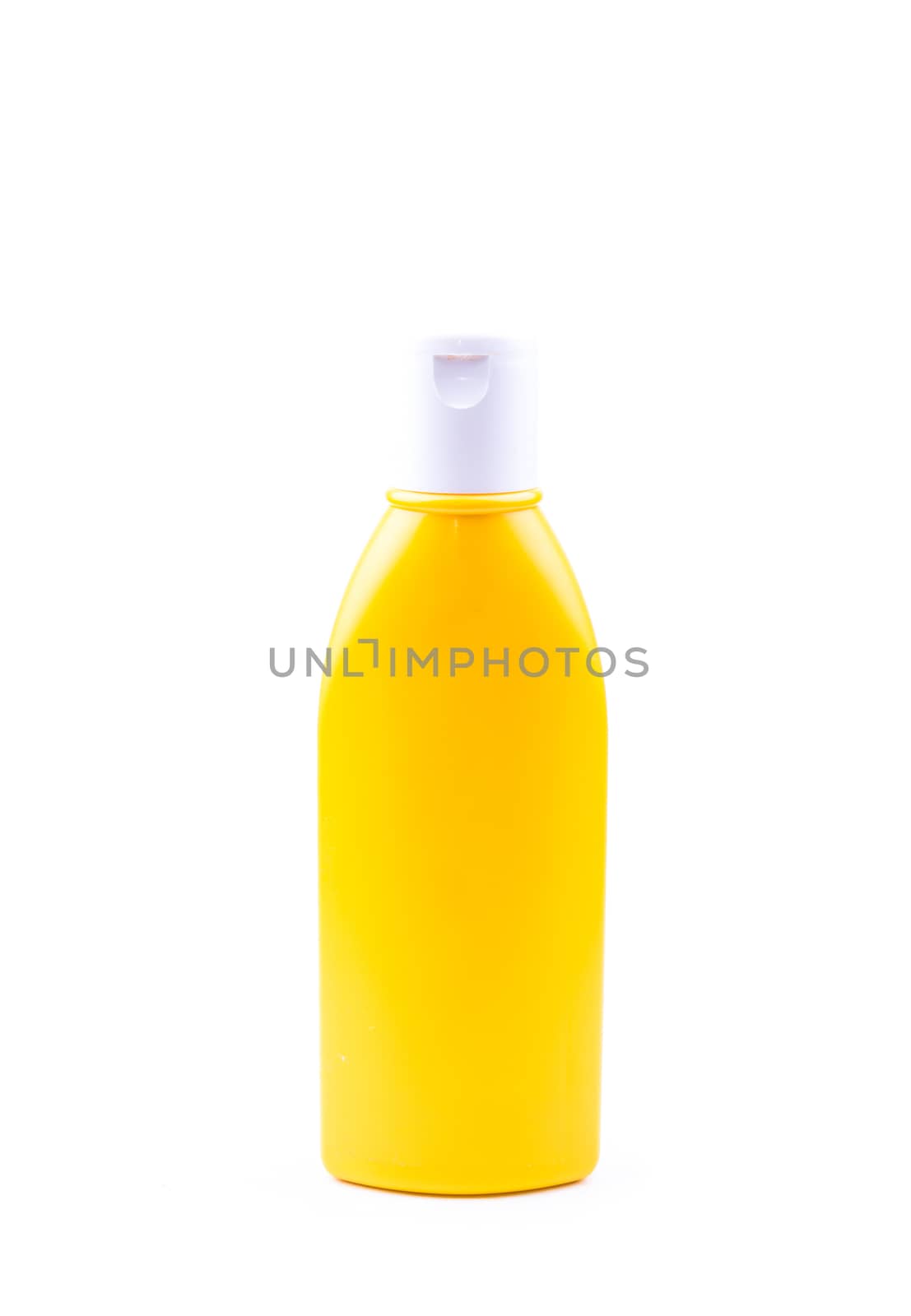 the beautiful yellow empty bottle ideal for shampoo and lotion product purposes