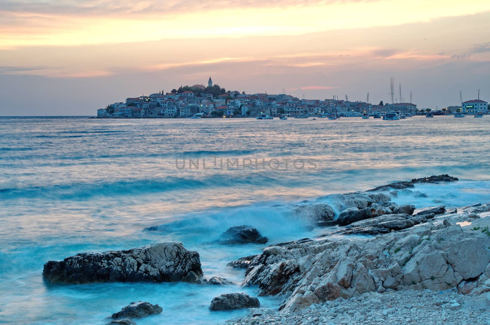 City of Primosten in Croatia at sunset by anderm