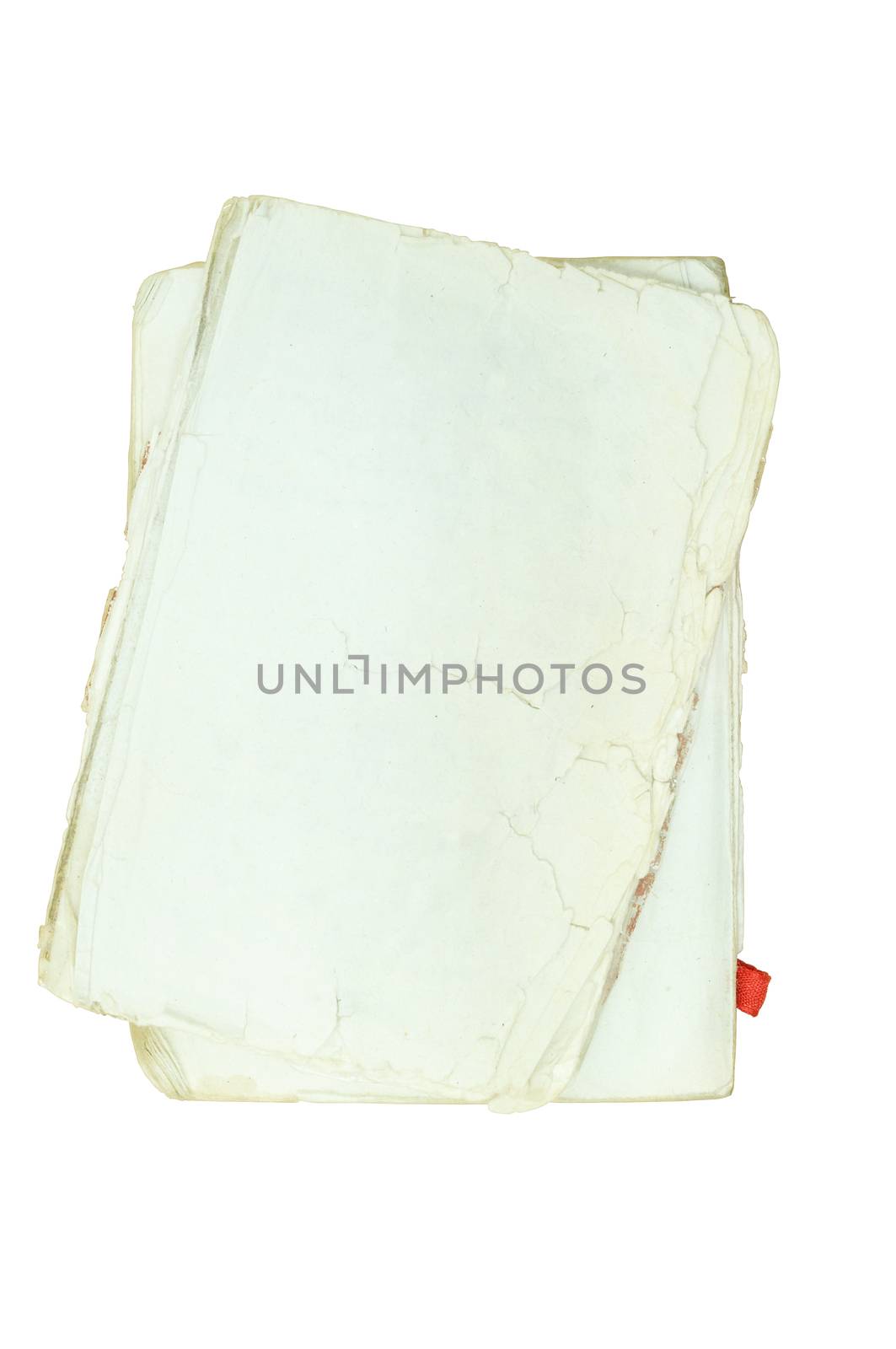 Series of Old Paper Texture on white Background with Clipping path