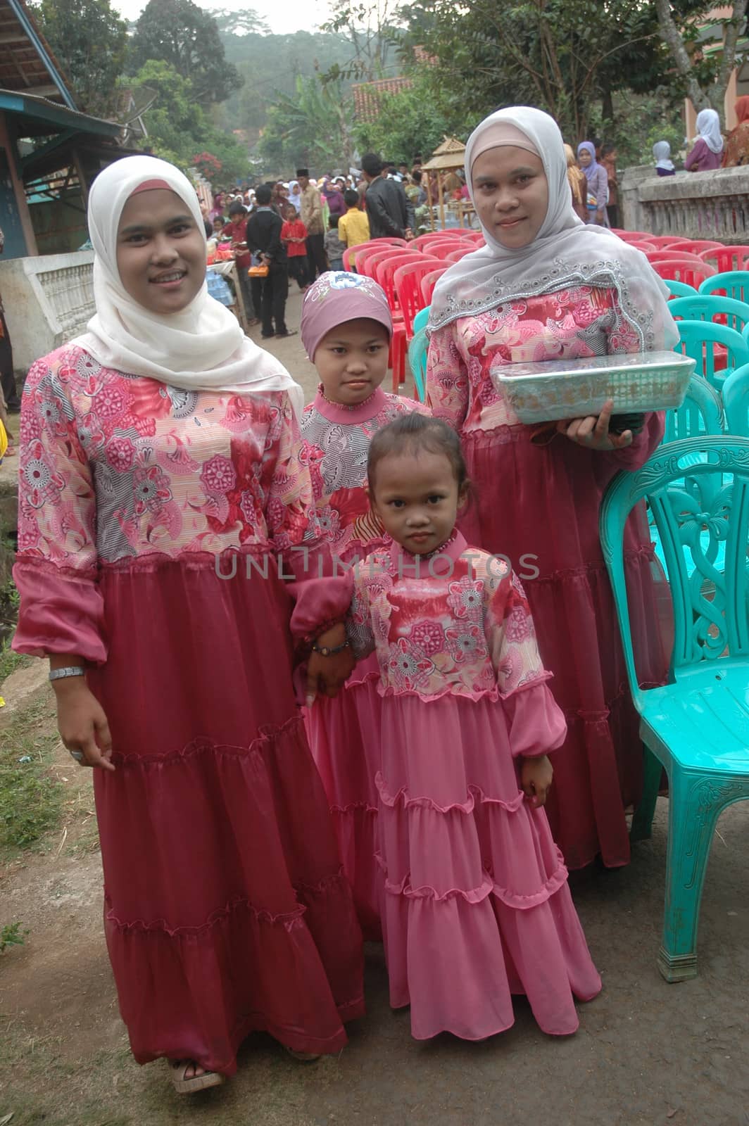 cikijing, west java, indonesia - july 10, 2011: guests at west java traditional wedding ceremonial