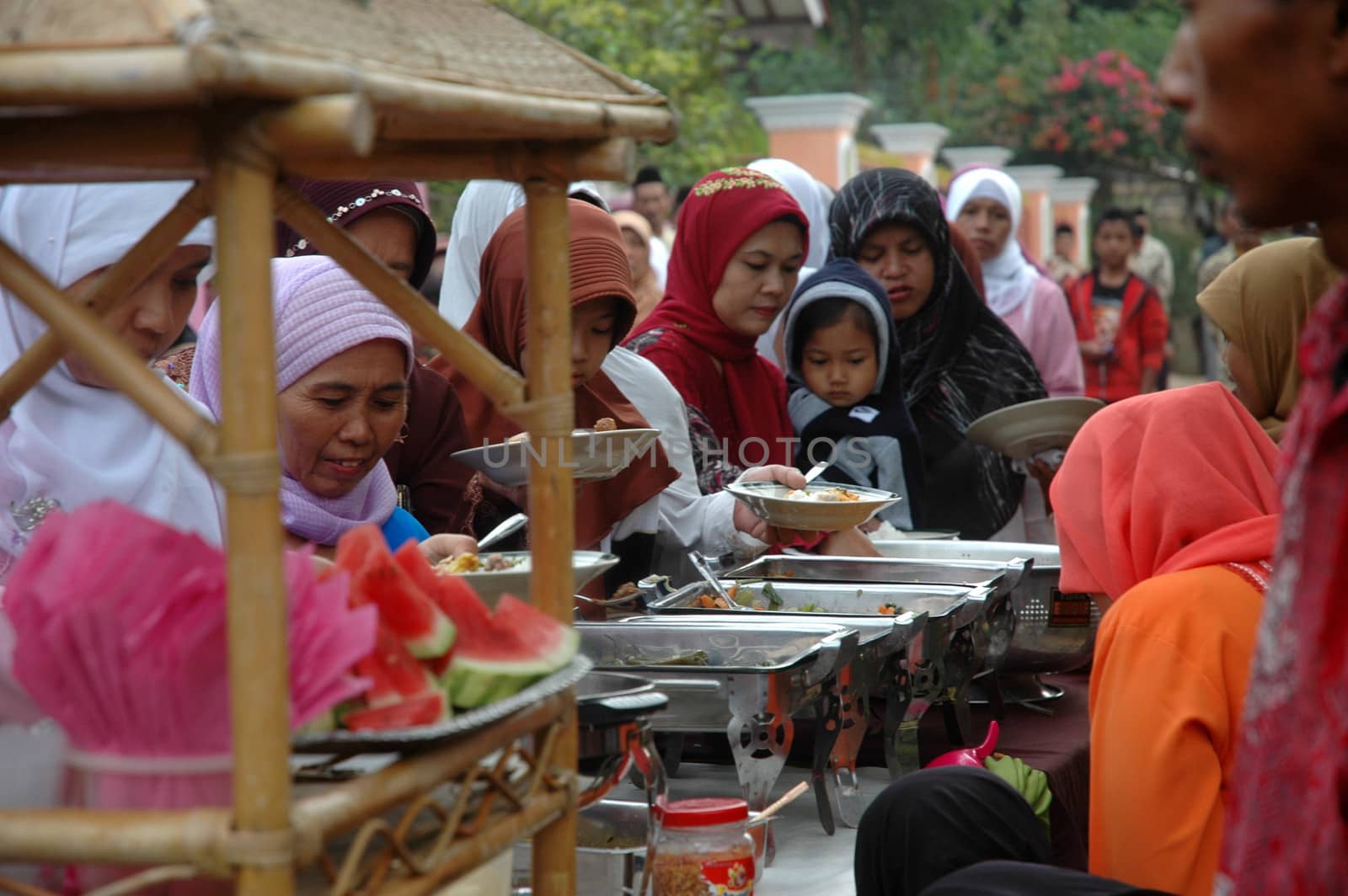 cikijing, west java, indonesia - july 10, 2011: guests at west java traditional wedding ceremonial