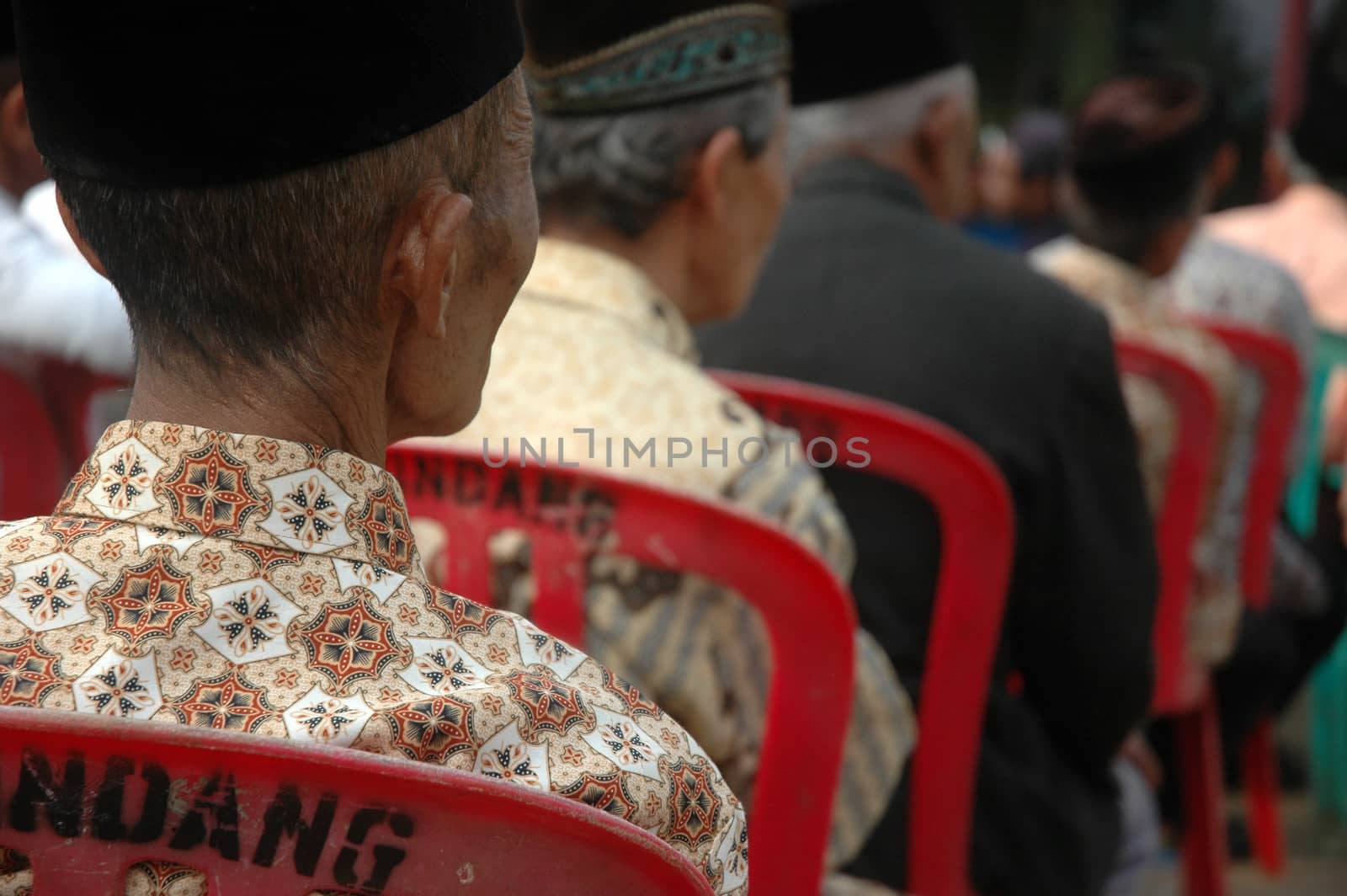 cikijing, west java, indonesia - july 10, 2011: senior guests at west java traditional wedding ceremonial