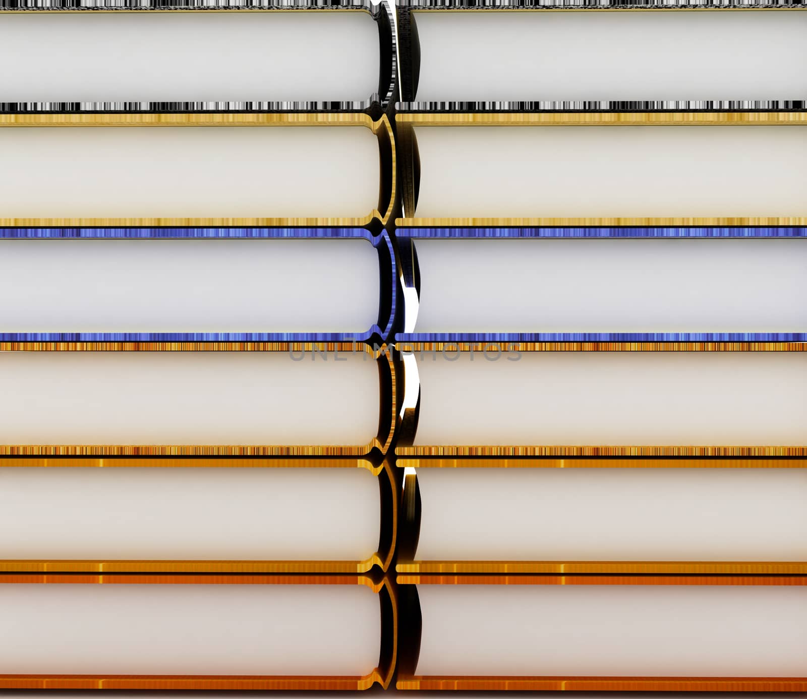 The stack of books on a white background