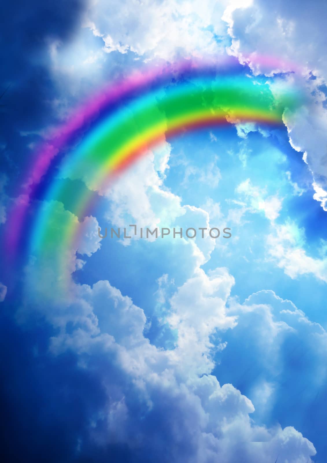 Beautiful rainbow in the sky